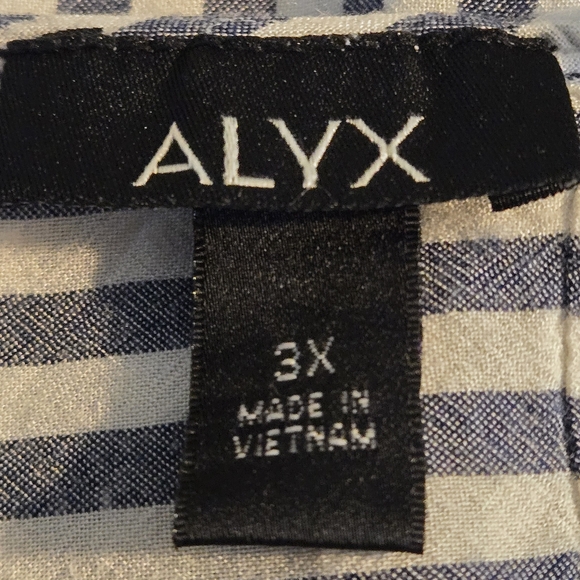 Alyx Striped Bell Sleeved Top Women's 3X Blue White Striped Soft Peasant Boho - Picture 14 of 16